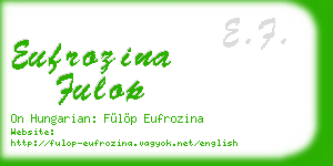 eufrozina fulop business card